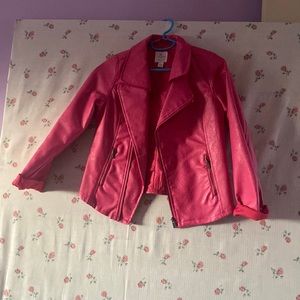 Leather pink jacket